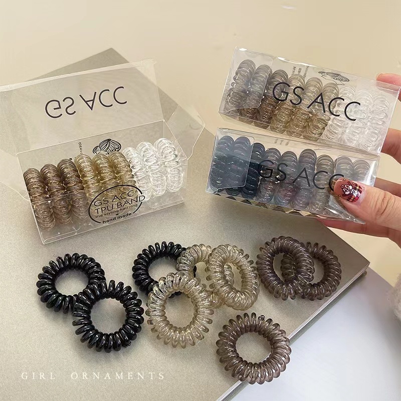 Set 9 Dây Buộc Tóc Lò Xo Co Giãn Thời Trang Cho Nữ
