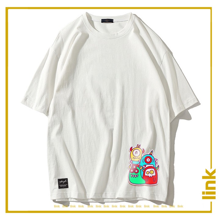 Áo thun siêu cute DOODLE tay lỡ dáng rộng unisex ( Đen, Trắng )