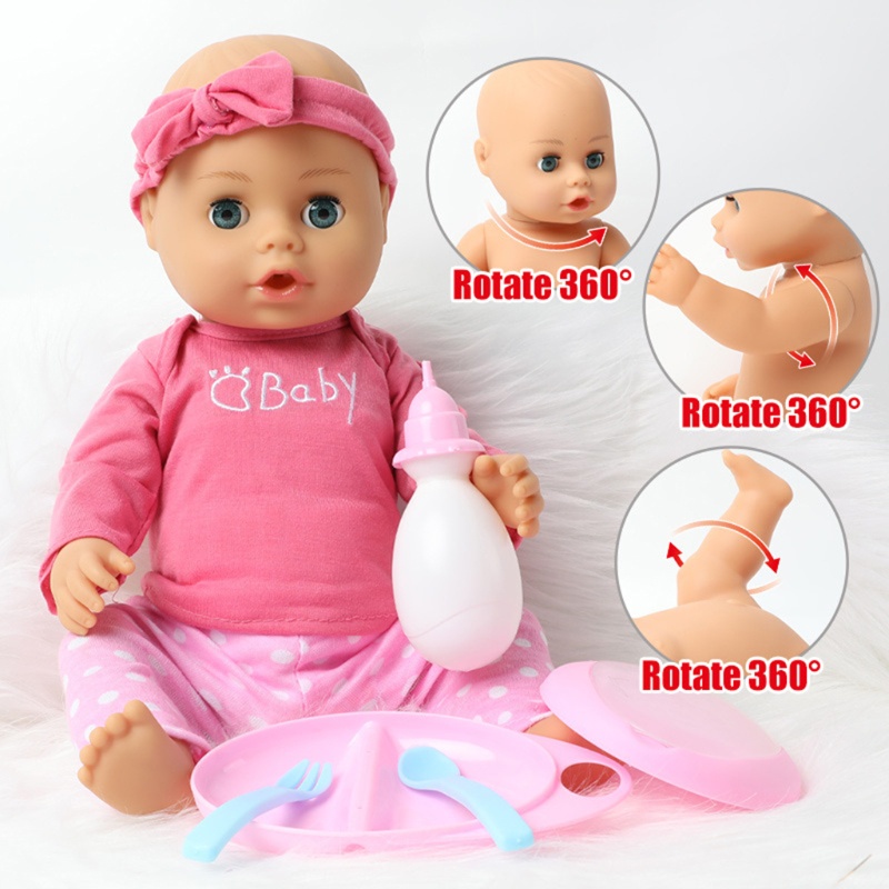 Set 18 Búp Bê Em Bé Sơ Sinh Bằng Vinyl Mềm Mại Xoay 360 Độ Có Thể Giặt