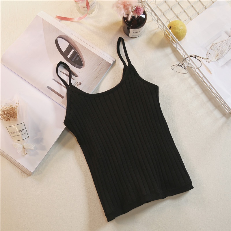 Áo hai dây màu sắc đơn giản xinh xắn dành cho nữ