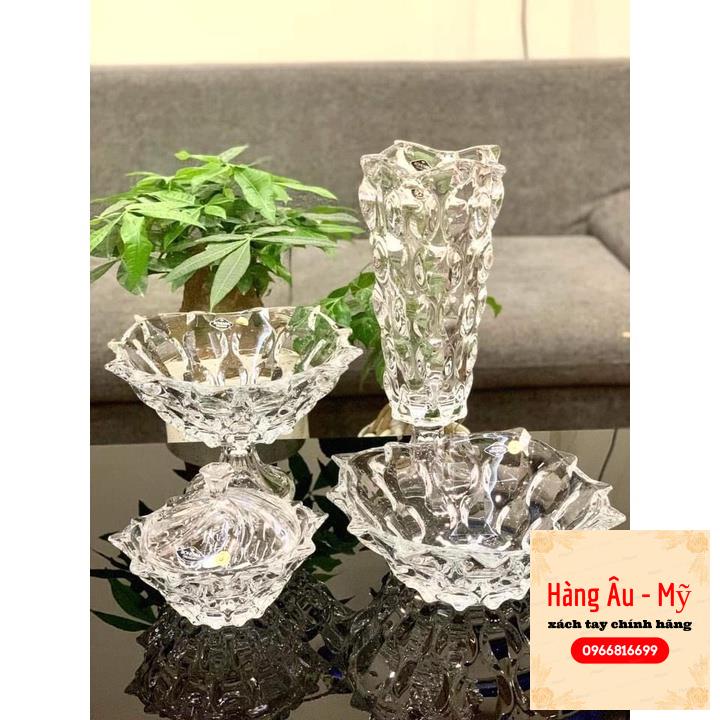 Sét lọ hoa, tô hoa quả, thố mứt pha lê cao cấp Bohemia Samba - Cam kết nhập từ Đức