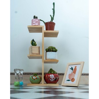 Kệ gỗ để  bàn  chậu hoa, cây cảnh sang trọng kích thước 50x26x12 cm