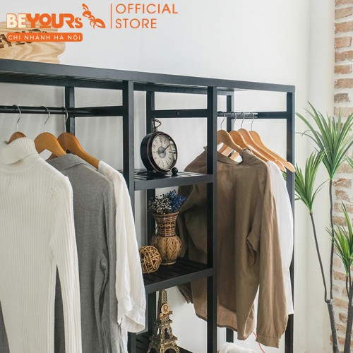 Tủ Treo Quần Áo Gỗ BEYOURs - Triple Hanger Size Khổng Lồ Lắp Ráp Dễ Dàng - Nội Thất Phòng Ngủ