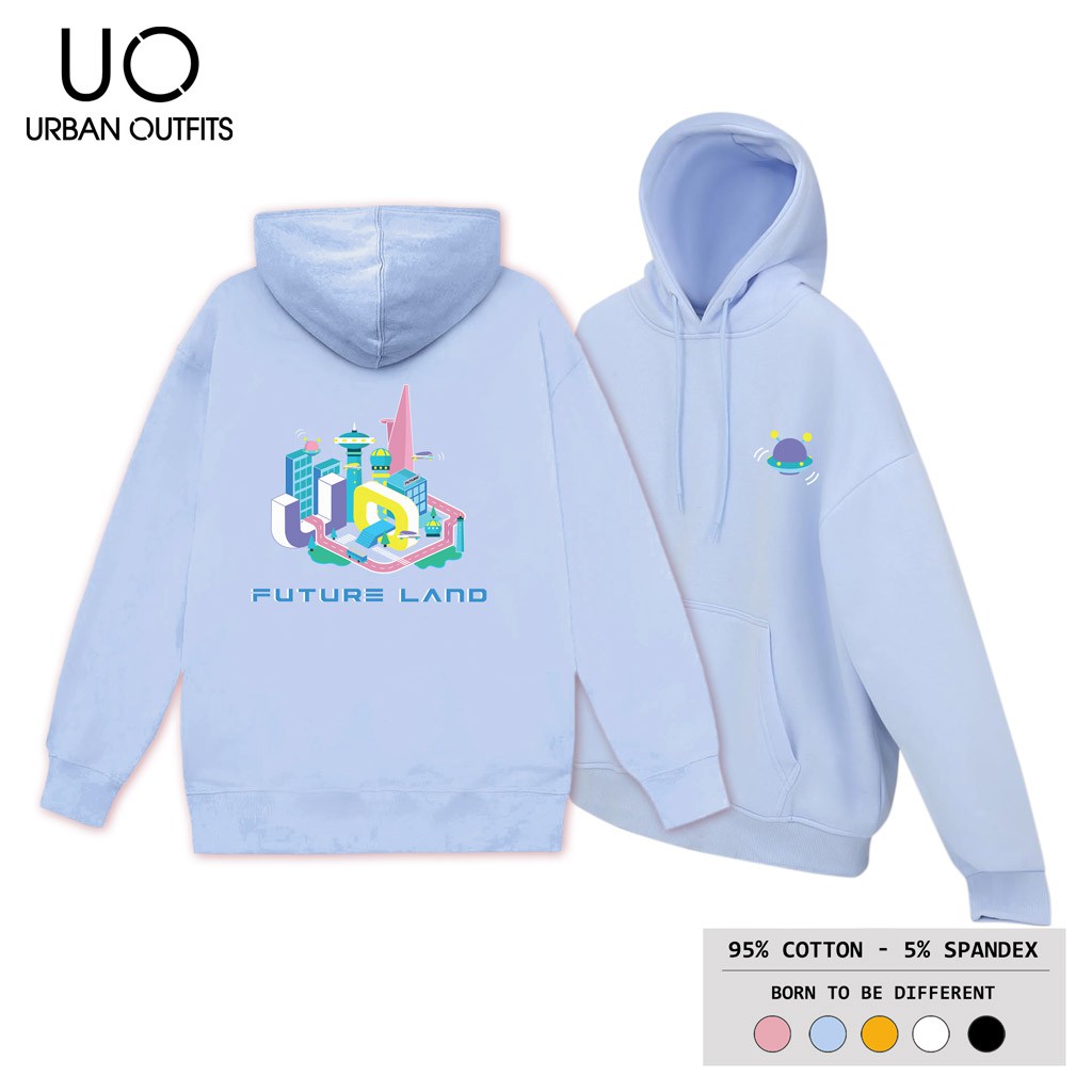 Áo Hoodie Nam Nữ Form Rộng URBAN OUTFITS In Future Land HOO01 Chui Đầu Thun Cotton Nỉ | BigBuy360 - bigbuy360.vn