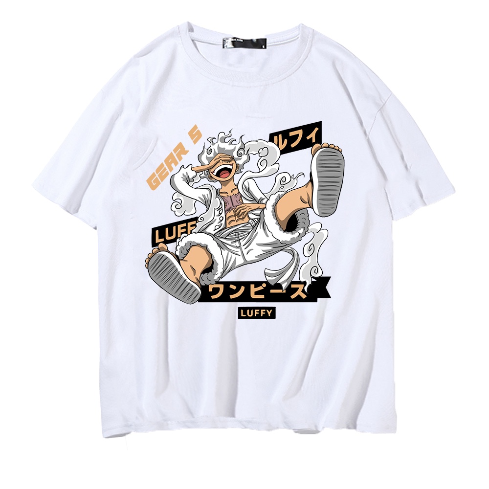 Áo thun unisex mẫu in Luffy Gear 5 trái ác quỷ NIKA NIKA tối thượng vua hải tặc OP30