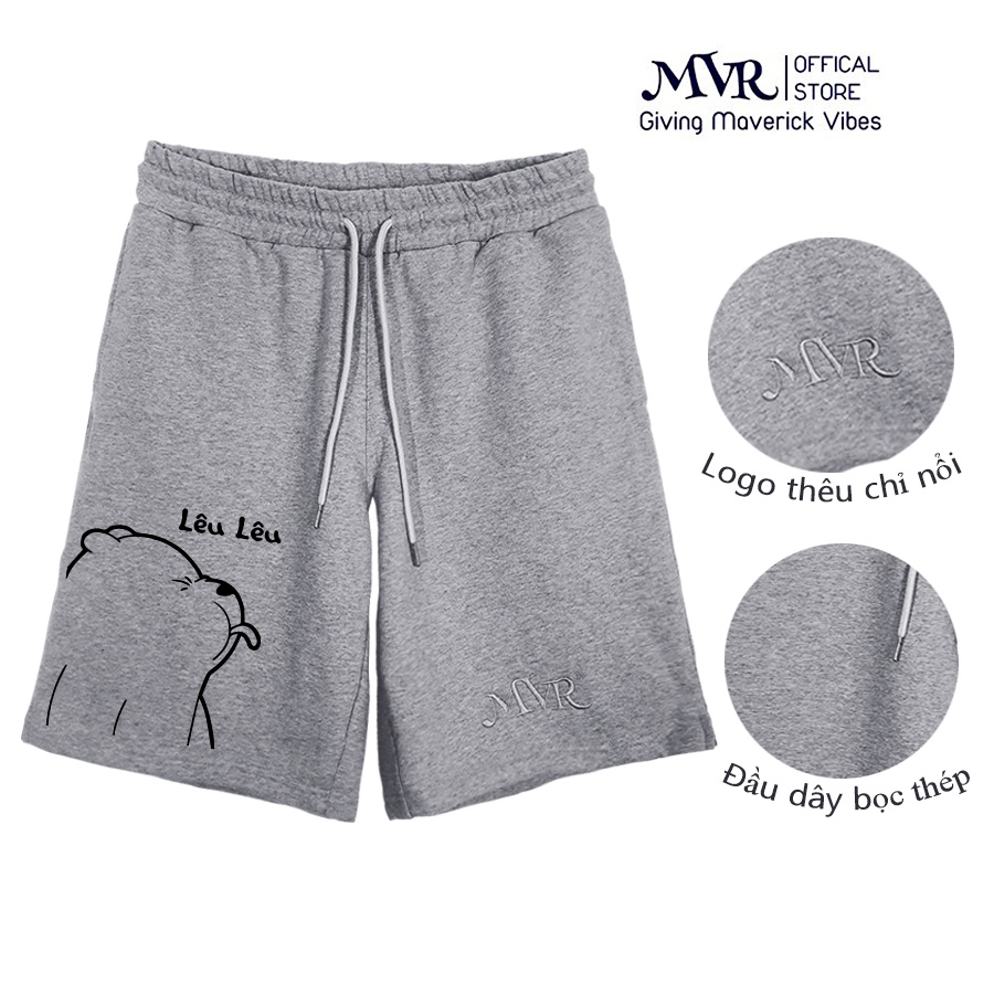 Quần đùi nam nữ MVR thun cotton da cá unisex thể thao cao cấp ống rộng bigsize style hàn quốc đẹp gấu hok pé ơi TT390