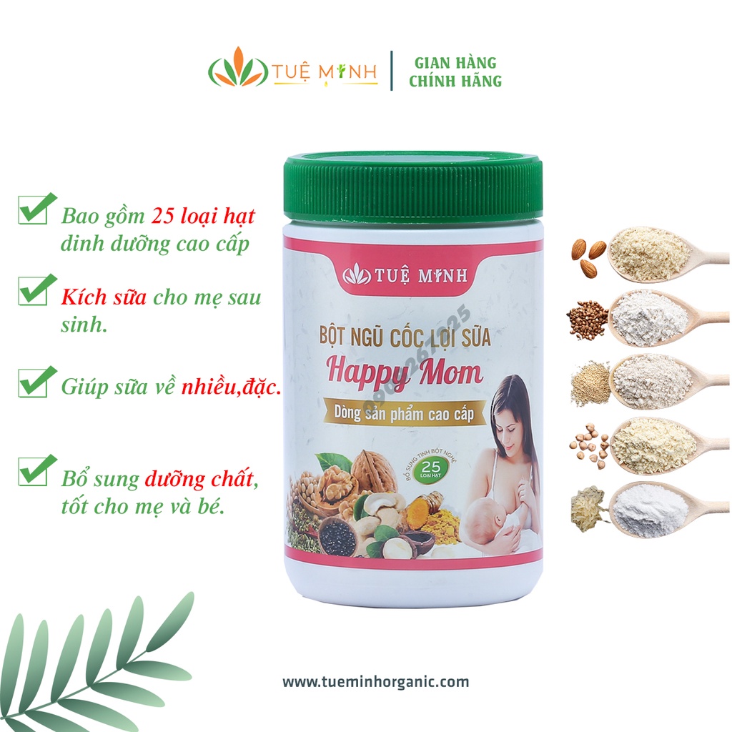 Ngũ cốc Lợi Sữa Tuệ Minh Sữa Về Nhanh - Giảm Cân Cho Mẹ - Tốt Sữa Cho Con - hộp 0,5kg (25 loại hạt)