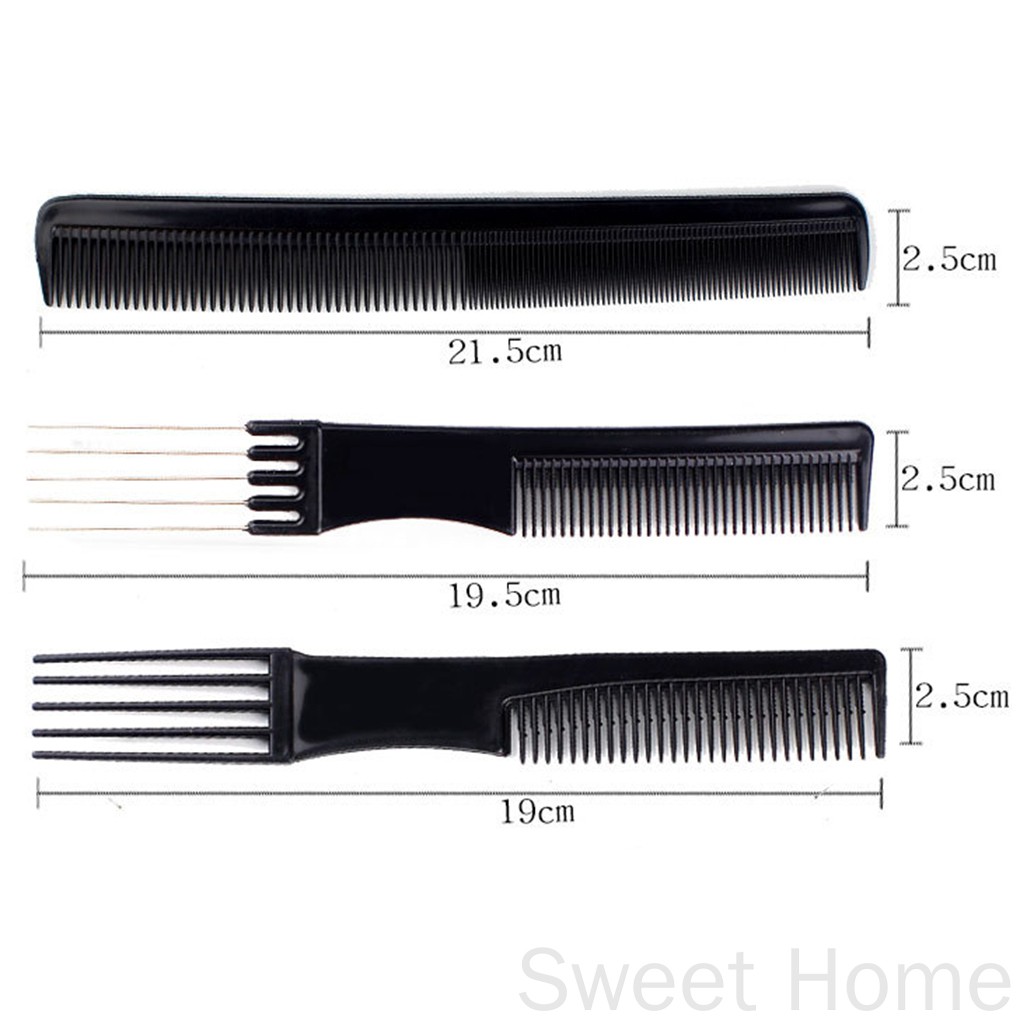 Set 10 lược răng thưa dùng tạo kiểu tóc cho nam nữ