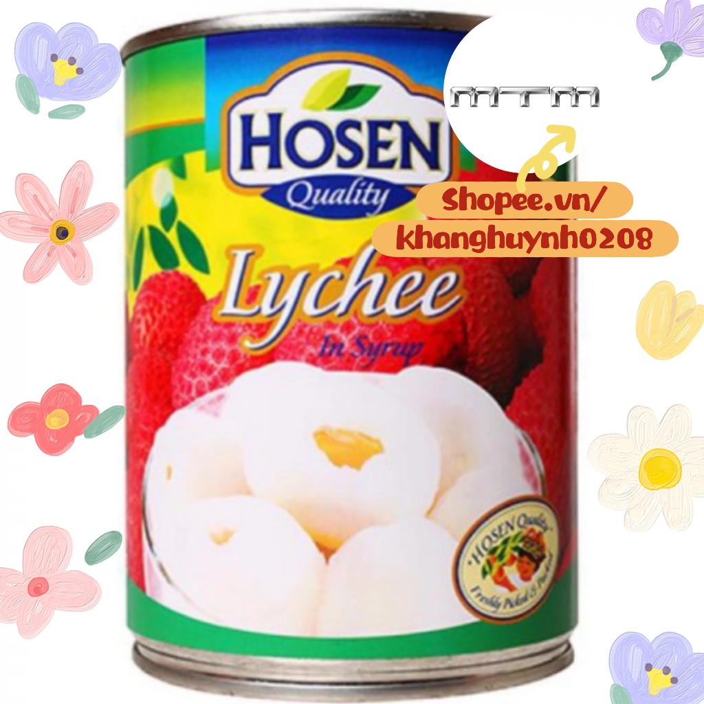 Vải Thiều Ngâm Hosen Lon 565g