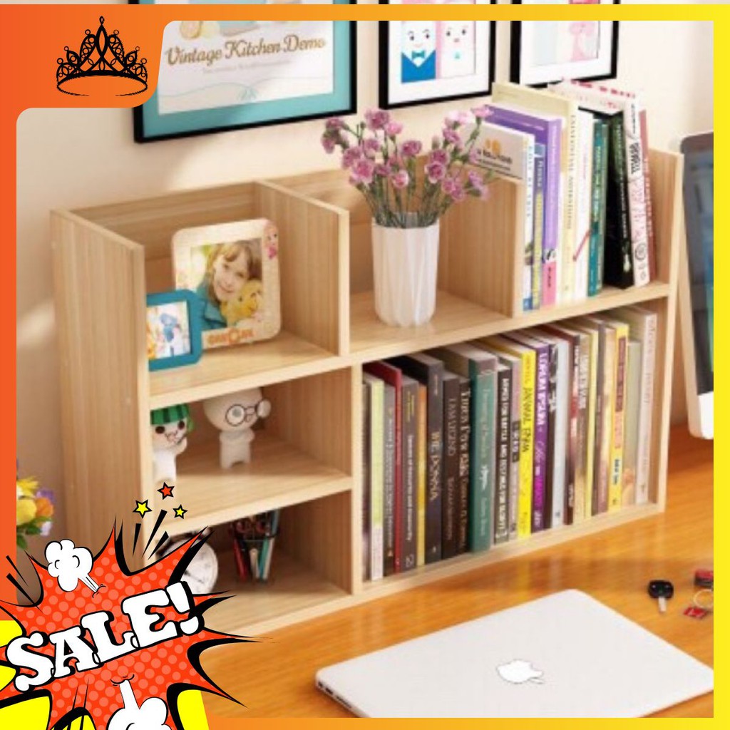 [Hàng dày đẹp] Kệ sách gỗ để bàn tháo lắp [freeship]