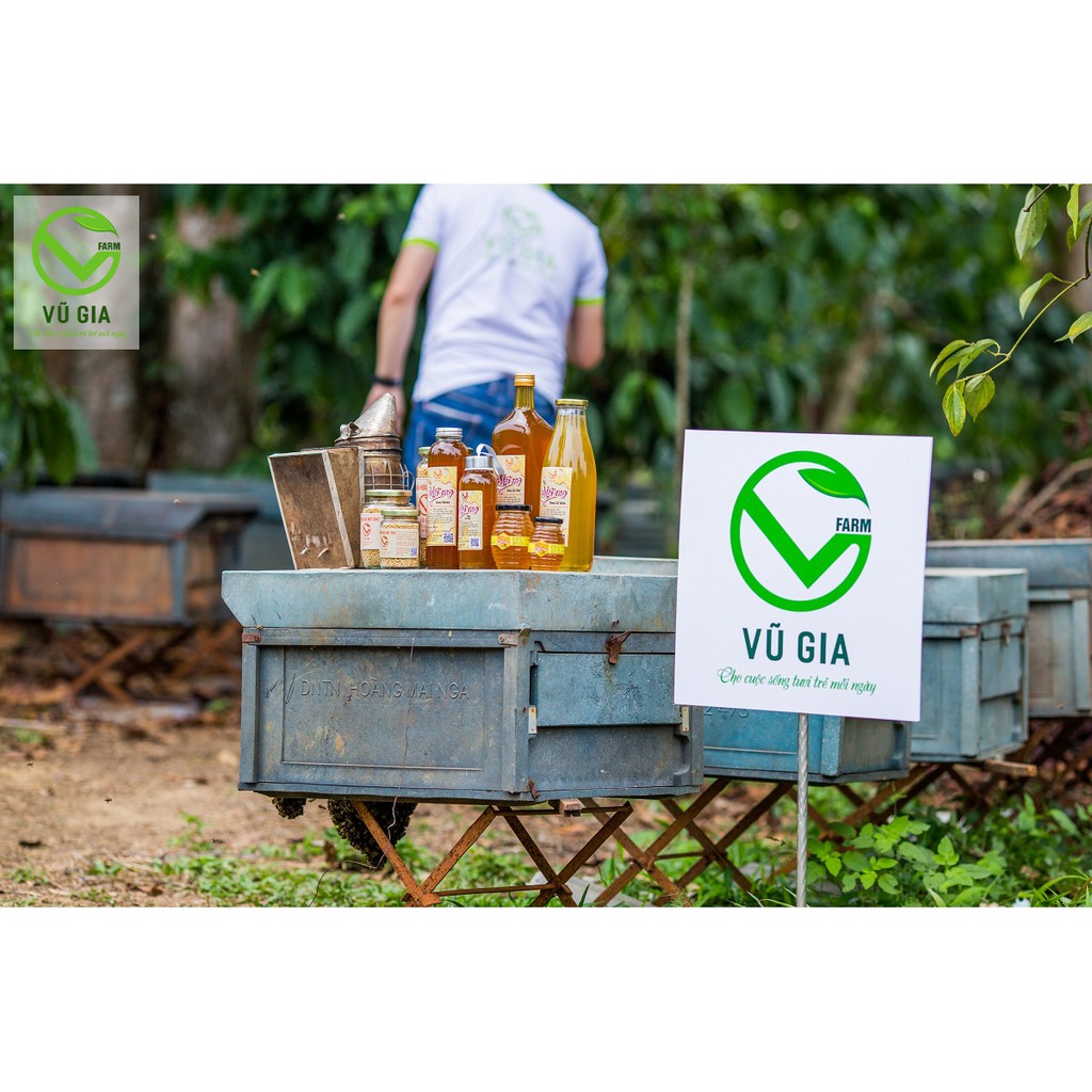 Mật Ong Hoa Cà Phê Nguyên Chất Vũ Gia (100ml/hũ) + Tặng Cọ Quét Dưỡng Da