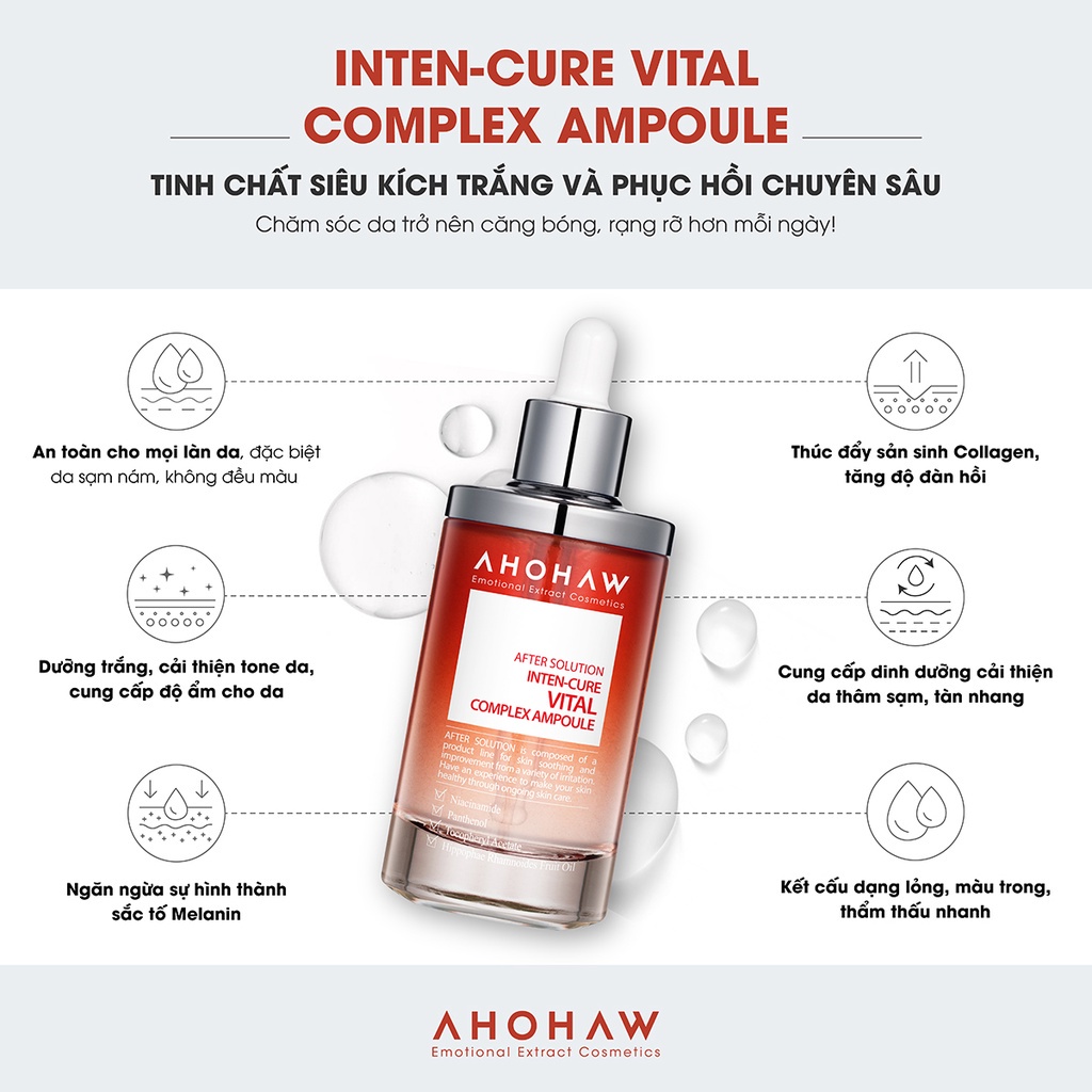 Tinh Chất Kích Trắng Ahohaw After Solution Inten-Cure Vital Complex Ampoule  - Hàng Chính Hãng