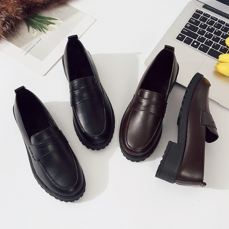 [Sẵn] Giày loafer da mềm đế răng cưa