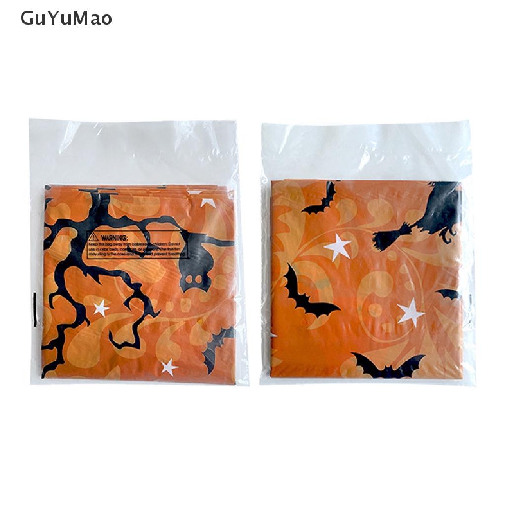 Khăn Trải Bàn Hình Chữ Nhật Bằng Nhựa Chống Nước Dùng Một Lần In Họa Tiết Halloween