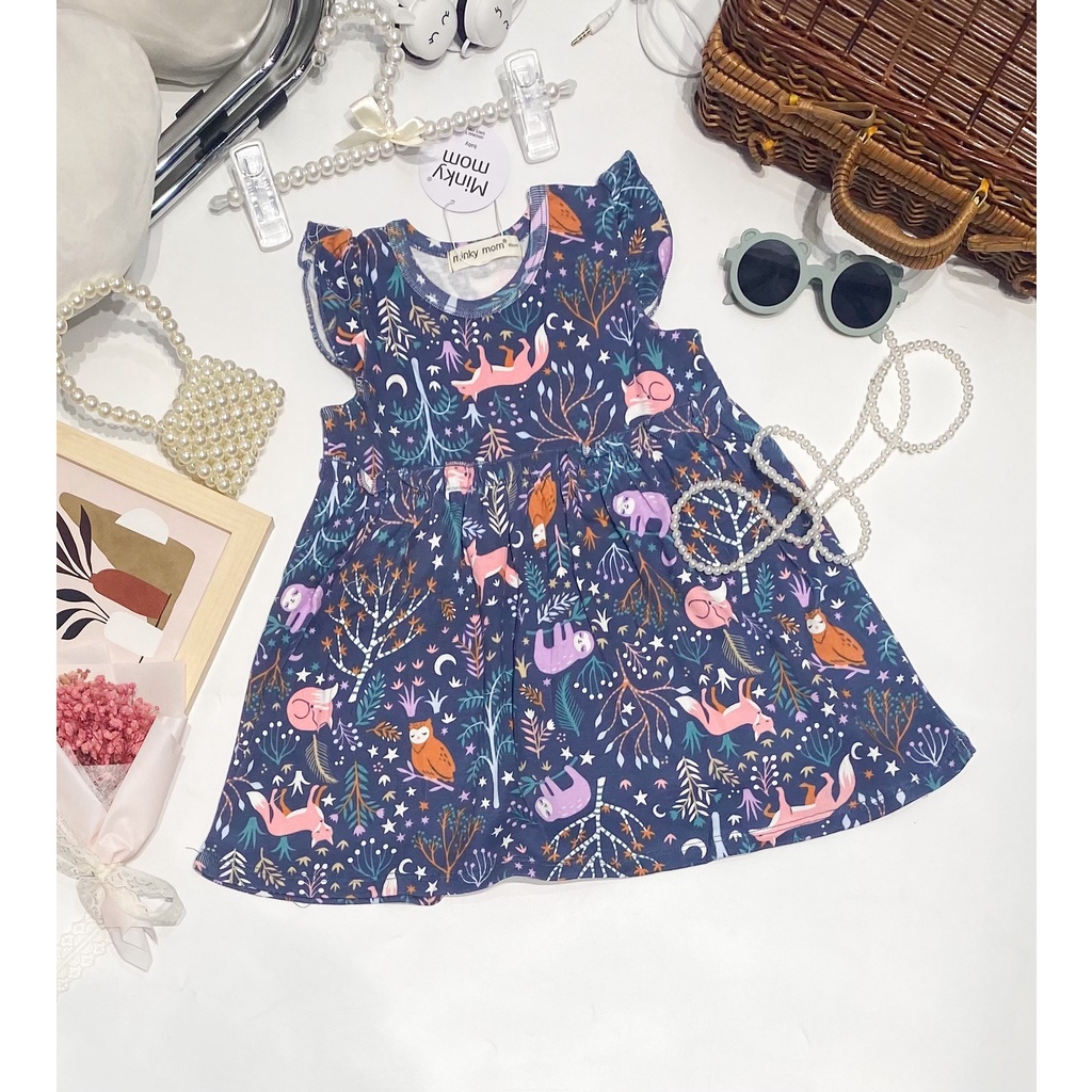 [Bé gái 8-19kg] Váy Bé Gái 1, 2, 3, 4 Tuổi Hiệu Minky Mom Vải Cotton Hàn Dễ Thương
