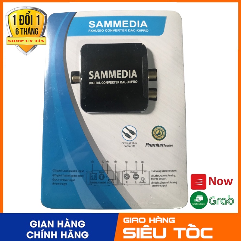 Thiết bị chuyển đổi âm thanh tivi 4K (Quang học) ra Amply có cổng audio 3.5 SAMMEDIA dùng nguồn USB âm thanh cực to