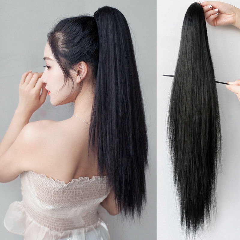 Tóc Giả Đuôi Ngựa Thẳng Dài Có KẹpTóc Giả Kẹp Tóc Búi Giả