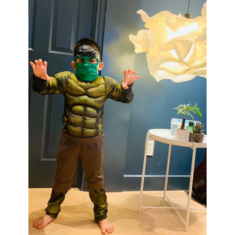 Bộ quần áo trẻ em hoá trang siêu anh hùng Người khổng lồ xanh Hulk.