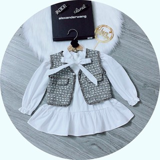 Set váy gile dạ cho bé gái