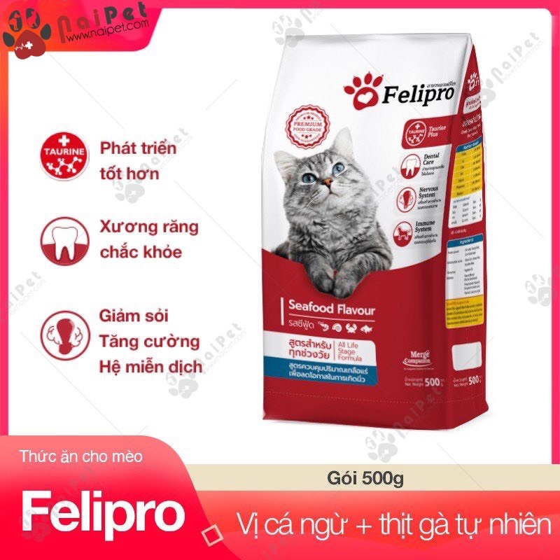 Thức Ăn Hạt Khô Cho Mèo Felipro Thái Lan 500g