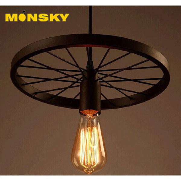 Đèn thả MONSKY bánh xe trang trí quán cafe, salon tóc, shop thời trang siêu đẹp