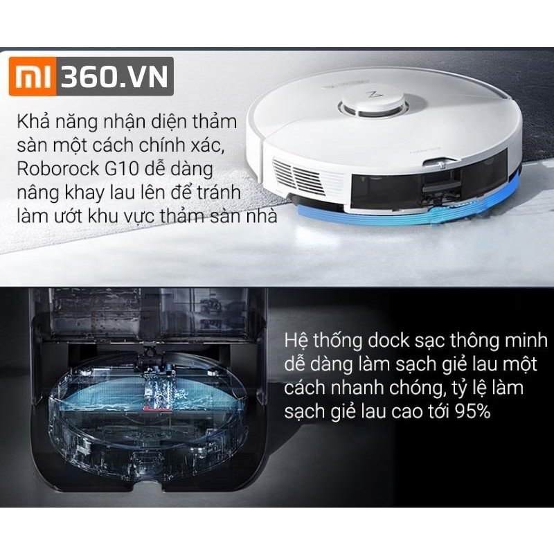 Robot Hút Bụi Lau Nhà Roborock G10 Quốc Tế Chính Hãng - BH 12 Tháng
