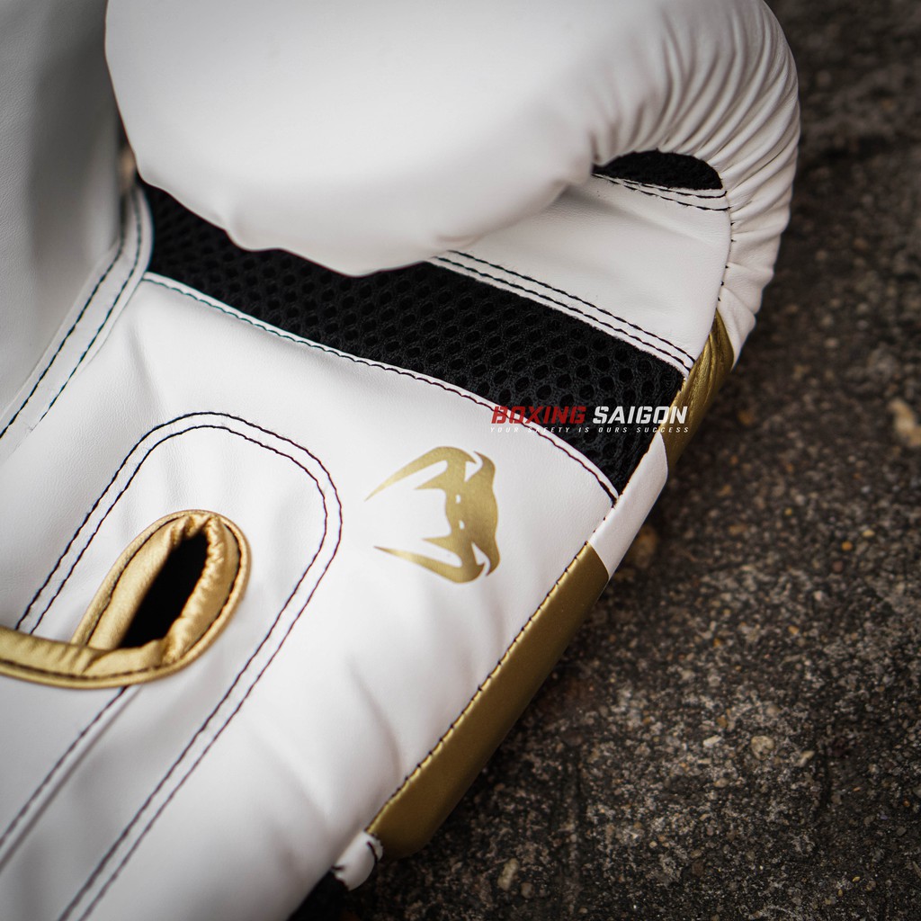 Găng tay Boxing Venum Elite - White Gold