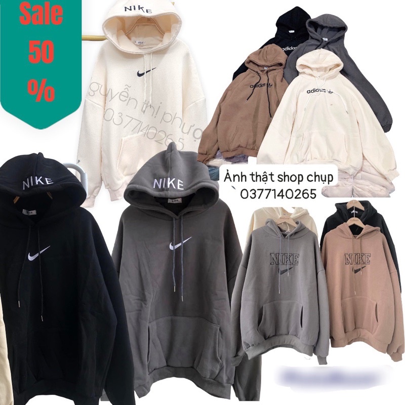 Áo hoodie nỉ bông mũ 2 lớp dày dặn fom to rộng ( Ảnh thật )