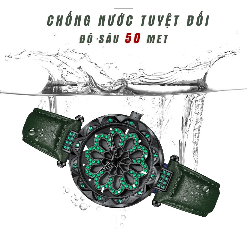 (Nghệ thuật) Đồng hồ nữ ROMA ITALIA XOAY 360 Dây Da Cao Cấp | BigBuy360 - bigbuy360.vn