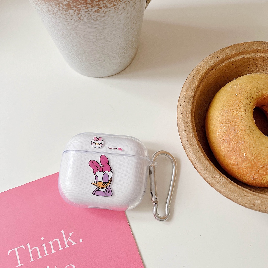 DISNEY Vỏ Bảo Vệ Hộp Sạc Tai Nghe compatible AirPods 3 / 3rd) 2021 / 3 / compatible AirPods Pro / 2Gen Họa Tiết Hoa Cúc Xinh Xắn