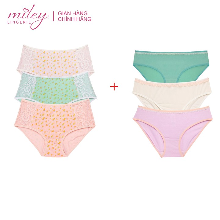Combo 3 + 3 Quần Lót Lưng Cao Thun Lạnh Họa Tiết Active Miley Lingerie FMP25/ BMS Màu ngẫu nhiên