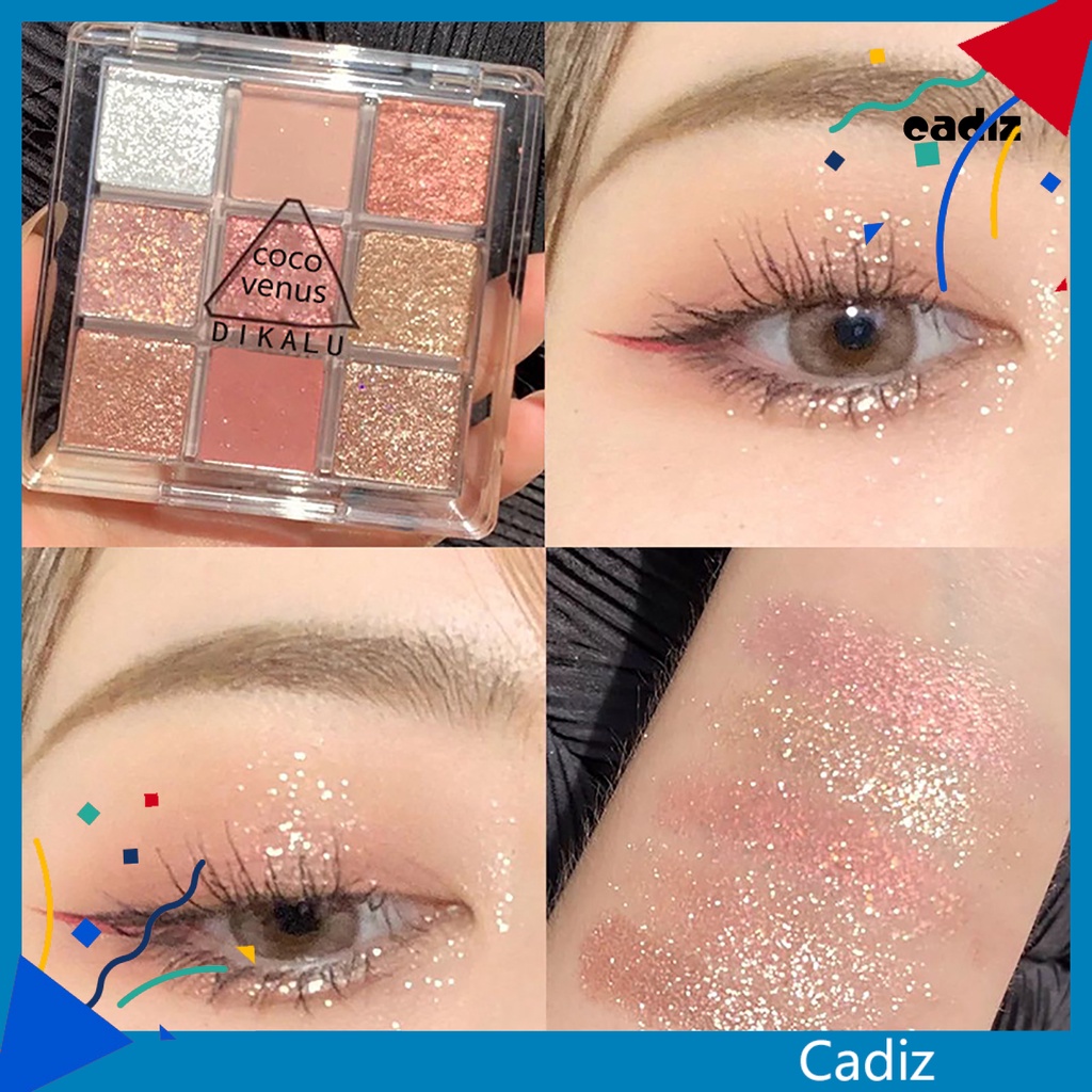 Bảng Phấn Mắt 9 Màu Lì/Nhũ Ngọc Trai Lâu Trôi Chất Lượng Cao