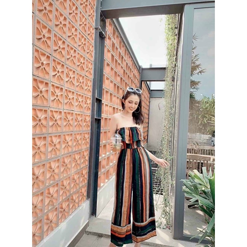 JUMPSUIT CULOTTES SỌC MÀU