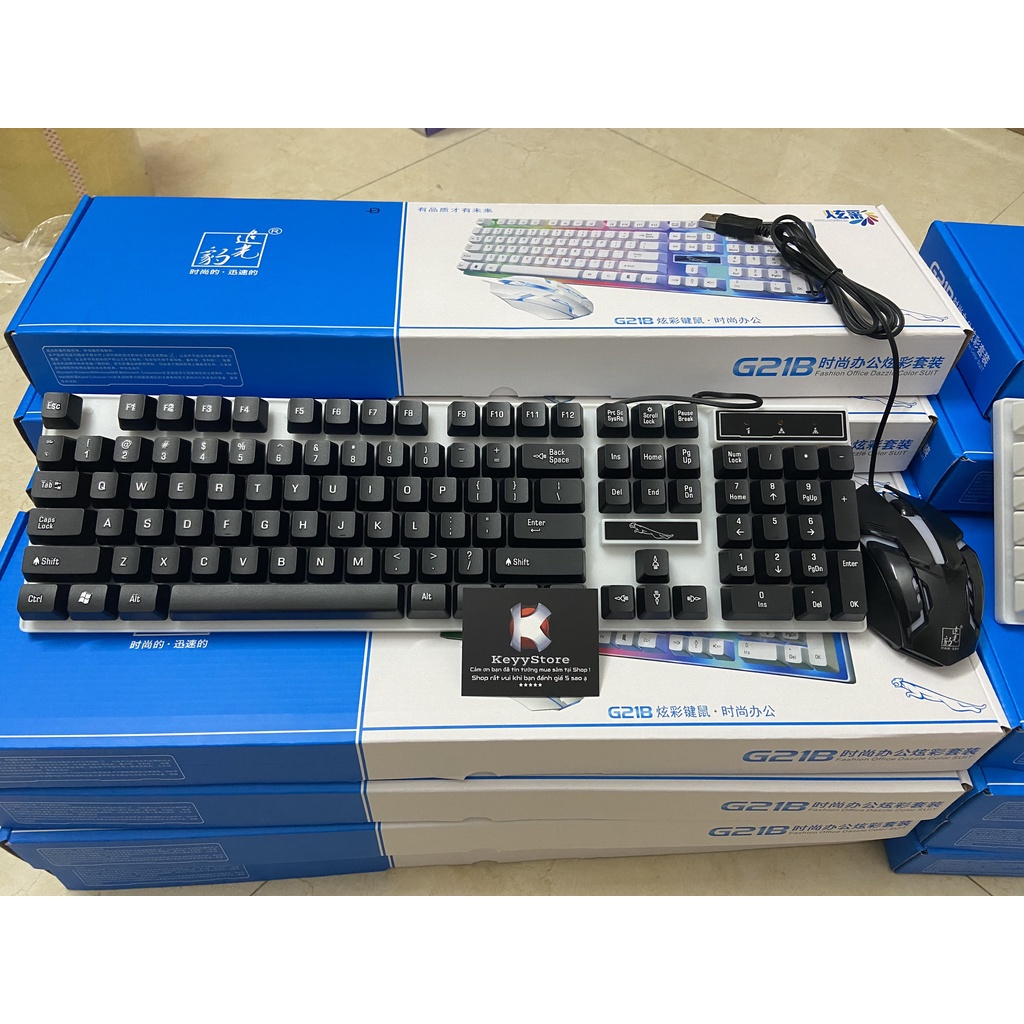 Bộ bàn phím và chuột G21B Game Led 7 màu