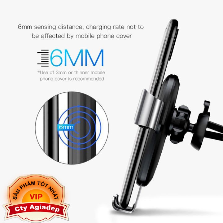 Giá đỡ điện thoại, kiêm sạc không dây, Quick charge dùng trên ô tô. Thương hiệu Baseus WXYL-B0A (CHINHSH HÃNG)-AGIADEP