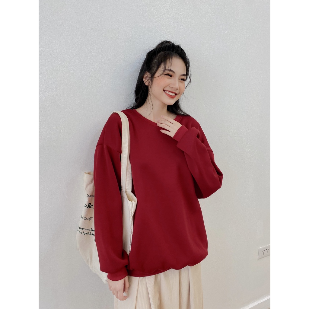 [HÀNG CÓ SẴN] Áo nỉ oversize May Boutique áo nỉ dài tay trơn màu basic ABS21H_110.001 | BigBuy360 - bigbuy360.vn
