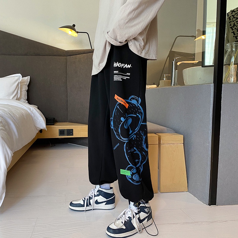 Quần Jogger Thể Thao Dây Rút Eo Co Giãn In Hình Hoạt Hình size M-8XL Cho Nam