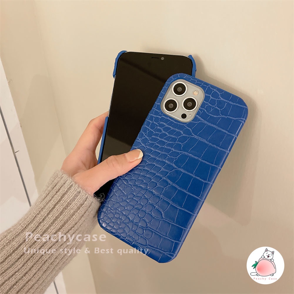 Ốp điện thoại PC cứng họa tiết da cá sấu cho iPhone 13 12 11 Pro Max 13pro Xr Xs Max X 7+ 7 8 Plus Premium