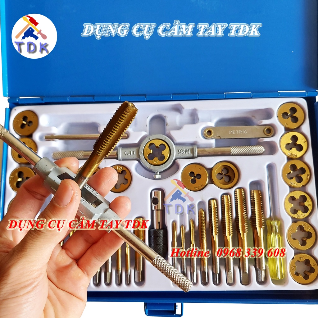 Bộ taro tạo ren 40 chi tiết C-Mart A1012, taro ren ngoài và ren trong