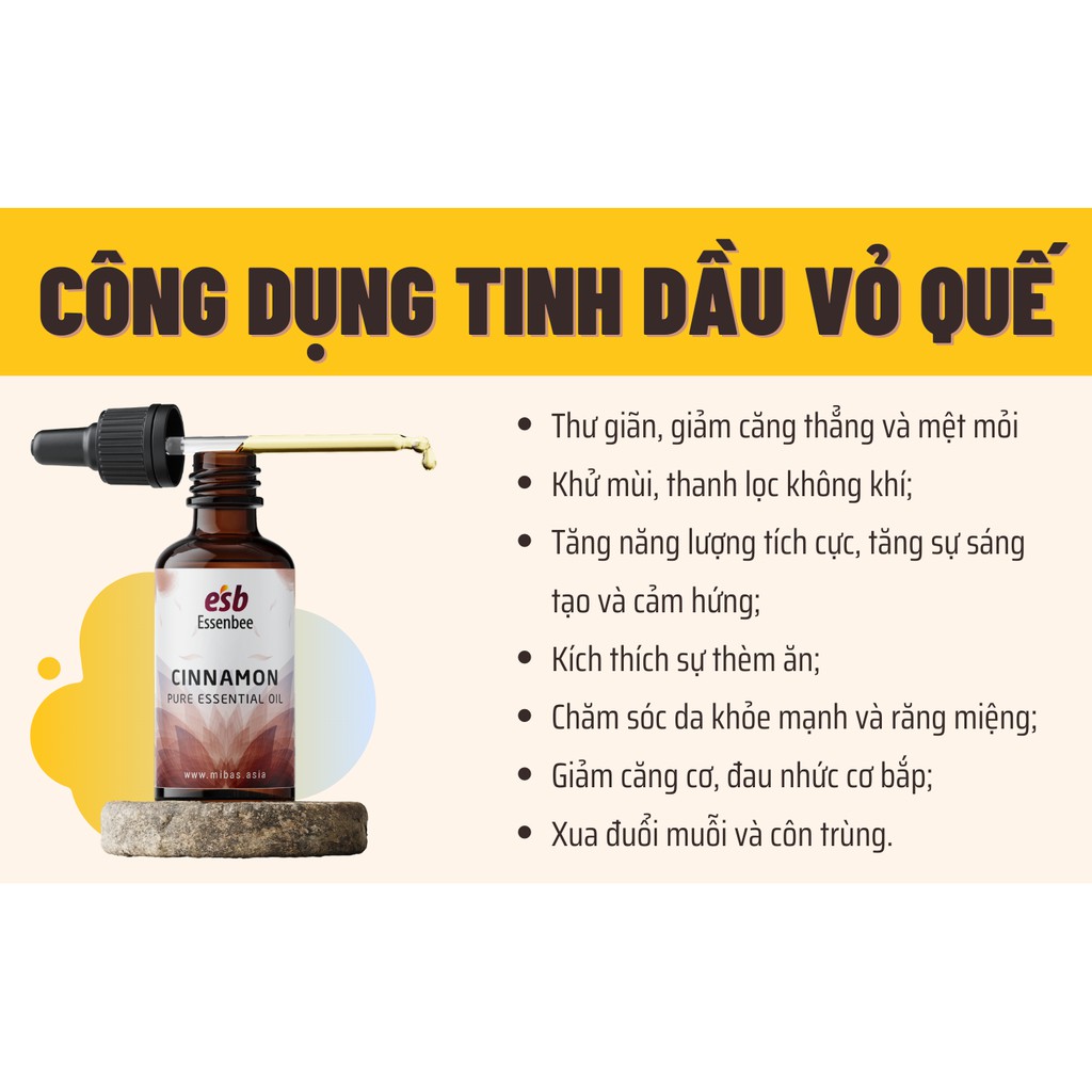 Tinh dầu Vỏ Quế – Essenbee – 20ml