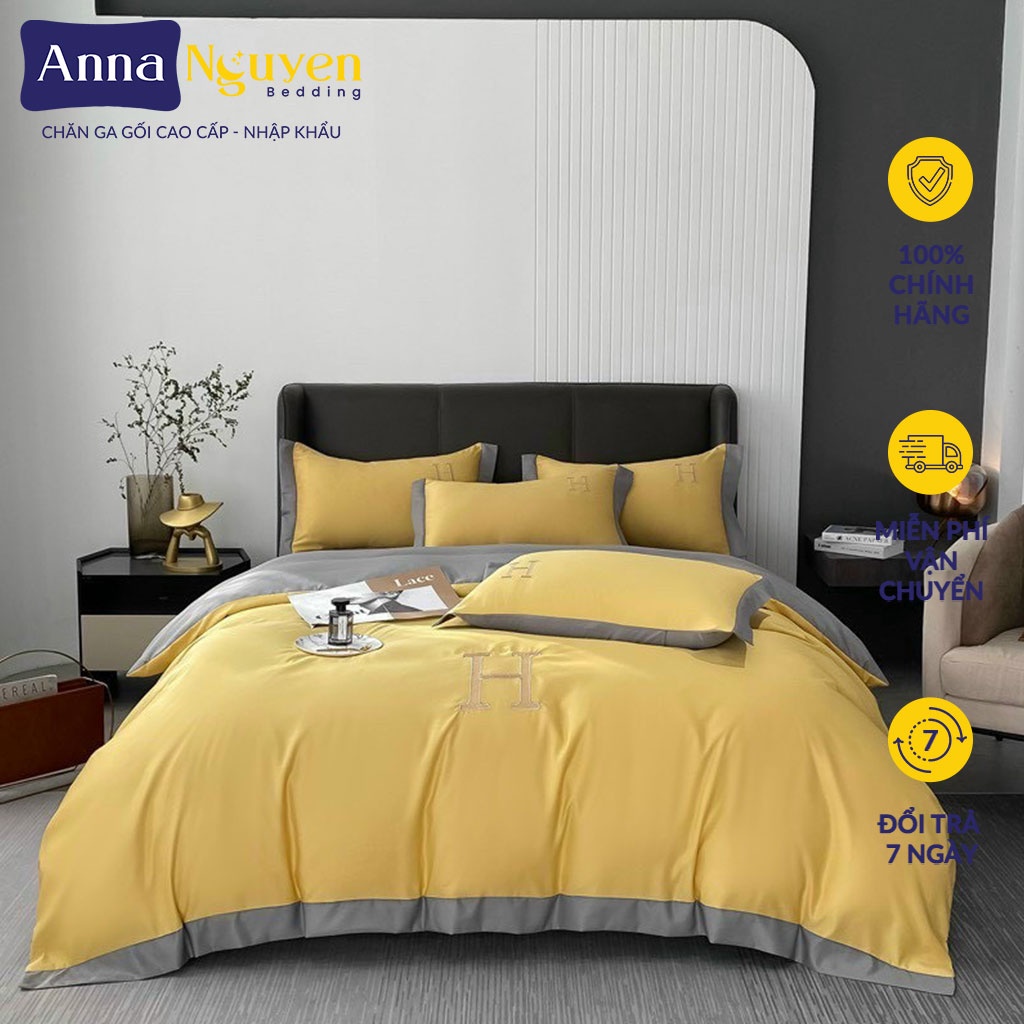 Bộ Chăn Ga Gối Đệm Lụa Thái Drap Giường Phi Bóng Cao Cấp Bo Chun Drap - Anna Nguyen Bedding