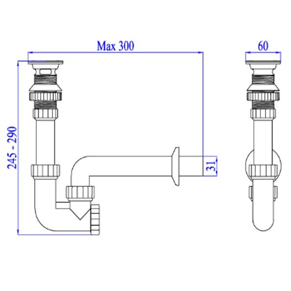 Bộ xả chậu lavabo rửa mặt cao cấp.