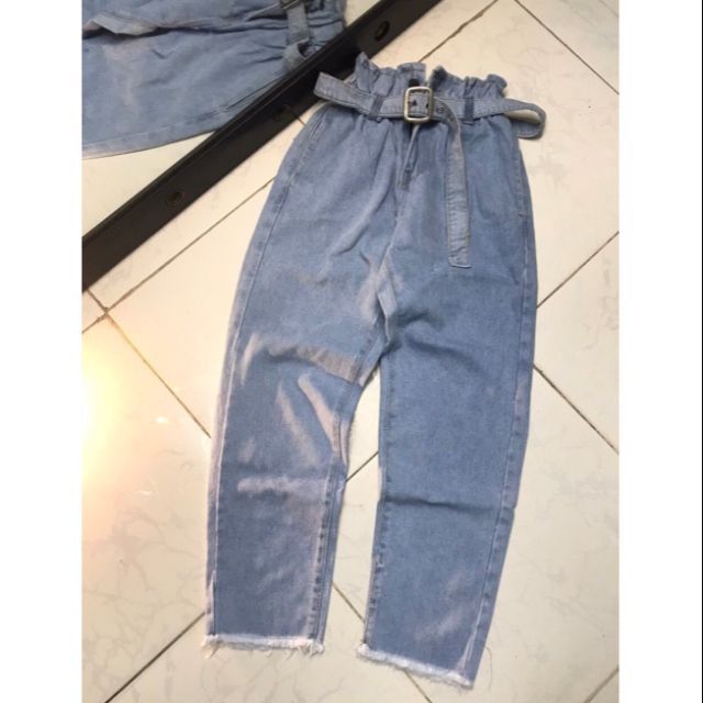 Quần bò bagyy kèm đai