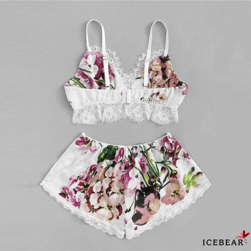 Set đồ ngủ vải satin ngắn thời trang nữ quyến rũ