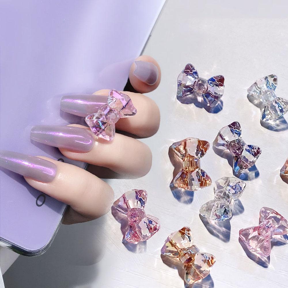 Set 3 Phụ Kiện Trang Trí Móng Tay Hình Nơ Cực Quang DIY|Trang Sức Vòng Cổ