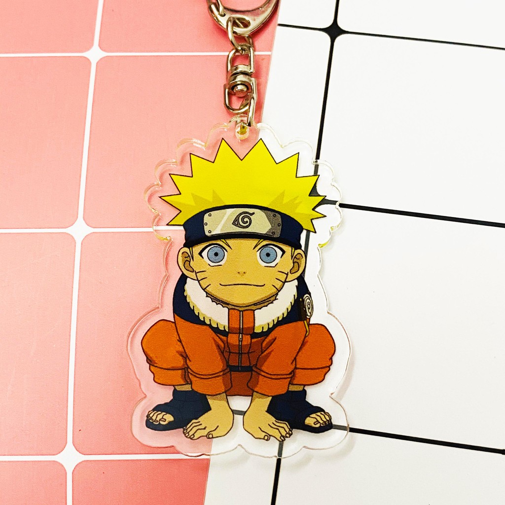 ( Mica trong acrylic ) Móc khóa Naruto Sasuke quà tặng xinh xắn dễ thương in hình anime chibi