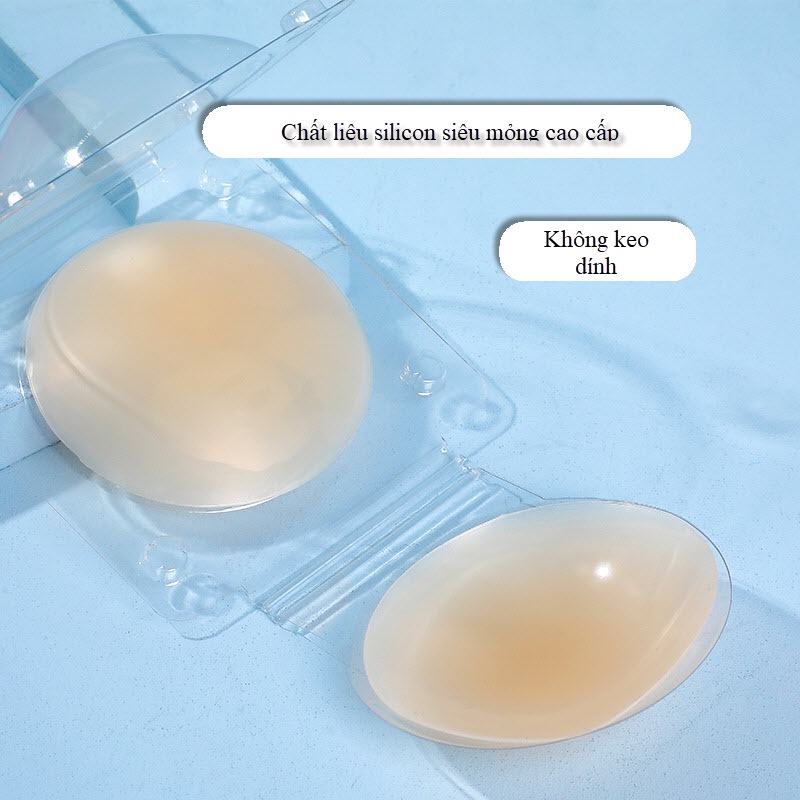 Miếng dán ngực silicon nhiệt tự thân loại tốt , không keo dán siêu mỏng tàng hình