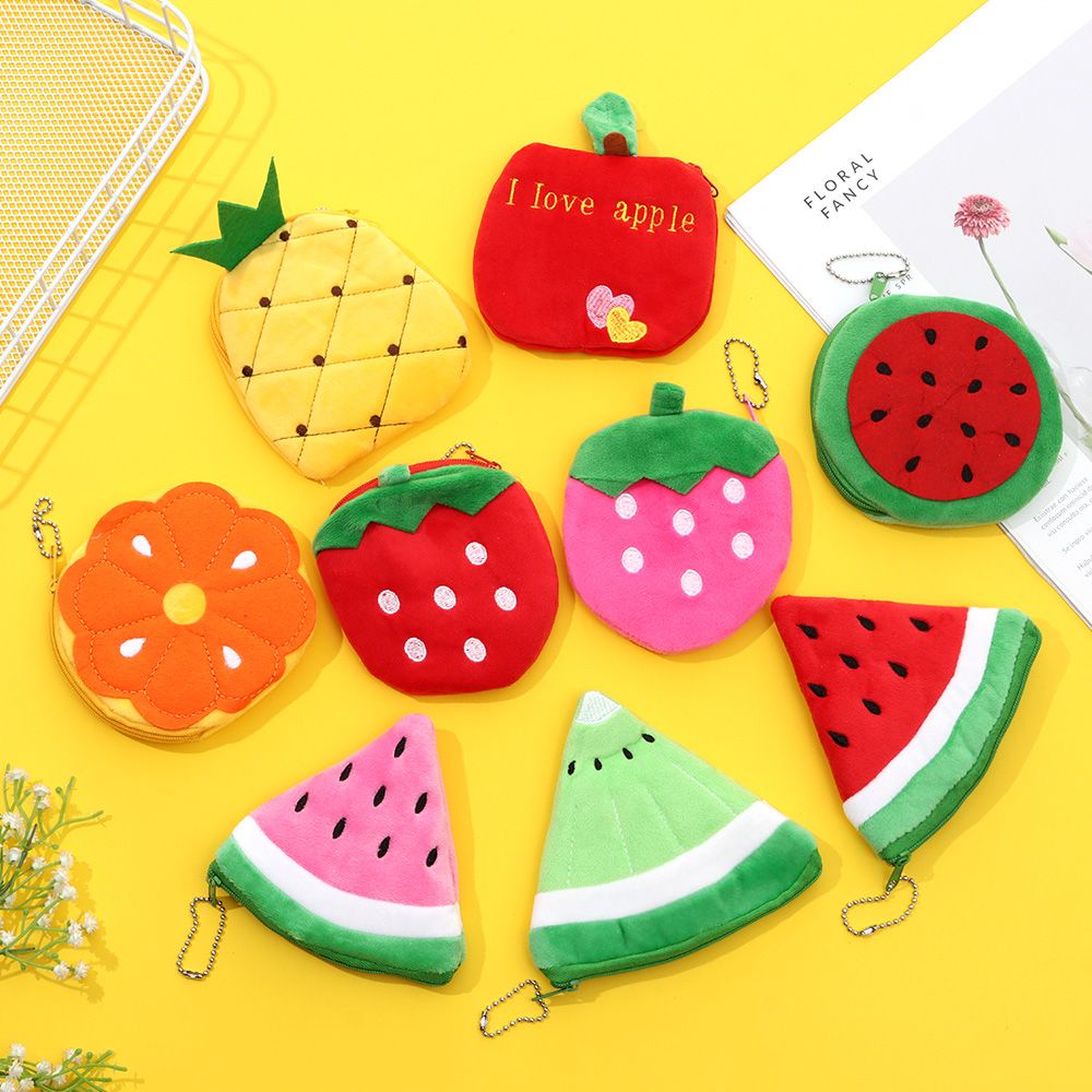 Ví Mini Đựng Tiền Xu/Chìa Khóa/Thẻ Hình Trái Cây/Dưa Hấu Cho Bé Gái