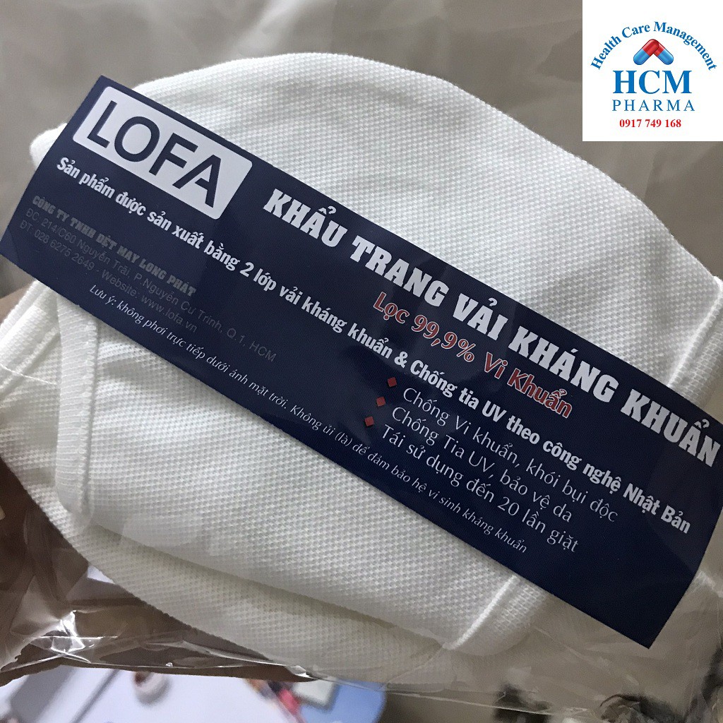 Khẩu trang vải kháng khuẩn cao cấp - Lofa - 8K/Cái - Set 2 cái | BigBuy360 - bigbuy360.vn
