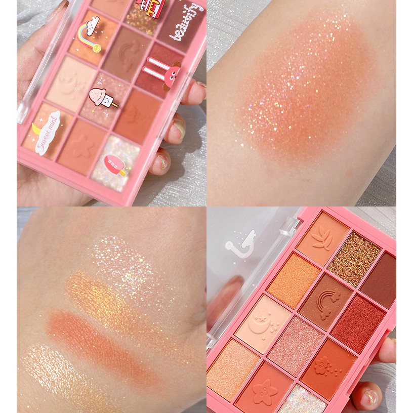 Bảng phấn mắt nhũ lì 12 ô Sweet Mint Beautiful Bling Sena Beauty | BigBuy360 - bigbuy360.vn